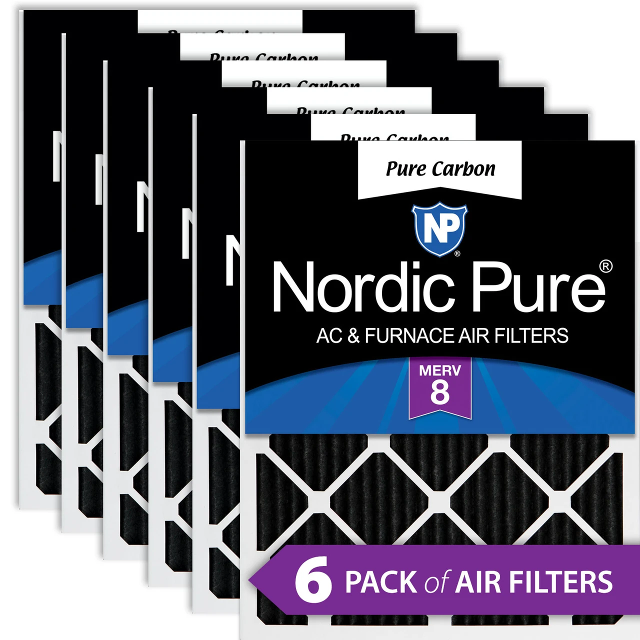 Nordic Pure 14x30x1 (13_15/16x29_15/16) Pure Carbon Odor Reduction Furnace Air Filters 6 Pk (14x30x1PCP-6)
