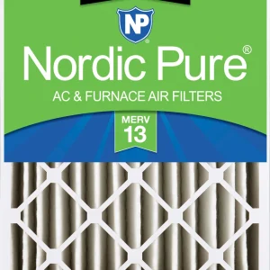 Nordic Pure 16x20x4 (3 5/8) Pleated Air Filters MERV 13 Plus Carbon 1 Pack (16x20x4M13+C-1)