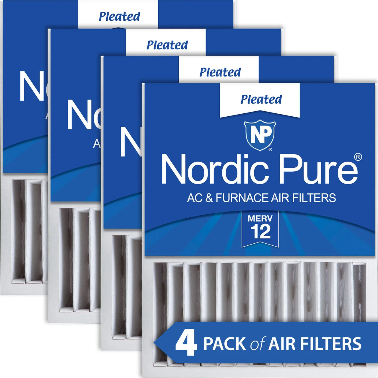 Nordic Pure 16x20x5 (4 3/8) Honeywell/Lennox Replacement MERV 12 Air Filters 4 Pack (16x20x5HM12-4)