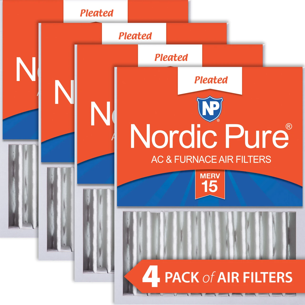 Nordic Pure 16x20x5 (4 3/8) Honeywell/Lennox Replacement MERV 15 Air Filters 4 Pack (16x20x5HM15-4)