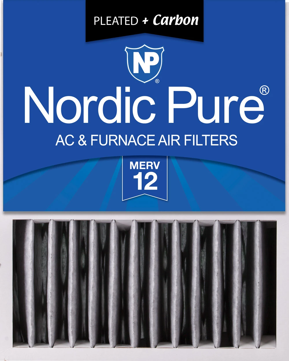 Nordic Pure 16x20x5 (4 3/8) Honeywell Replacement Air Filters MERV 12 Plus Carbon 1 Pack (16x20x5HPM12C-1)