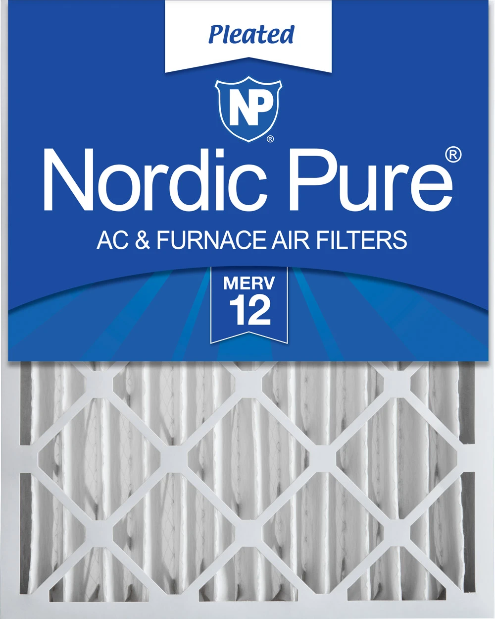 Nordic Pure 16x24x4 (3 5/8) Pleated MERV 12 Air Filter 1 Pack (16x24x4M12-1)