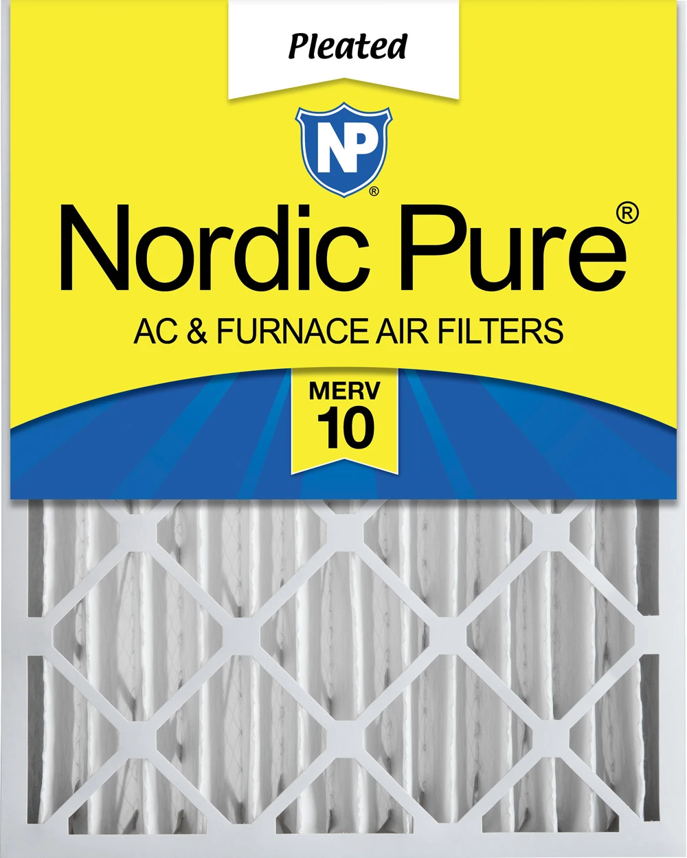 Nordic Pure 16x25x4 (3 5/8) Pleated MERV 10 Air Filter 1 Pack (16x25x4M10-1)
