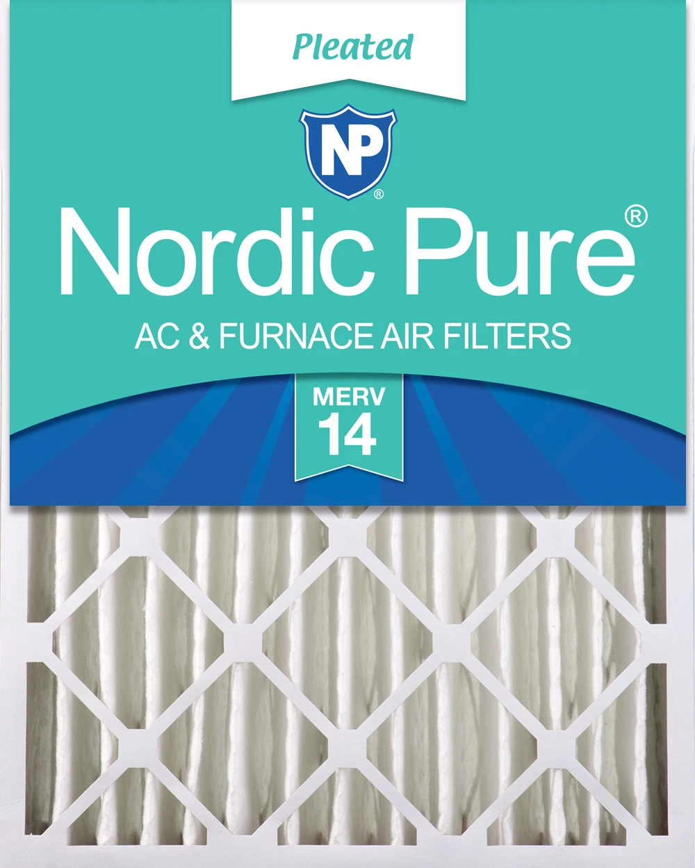 Nordic Pure 16x25x4 (3 5/8) Pleated MERV 14 Air Filter 1 Pack (16x25x4M14-1)