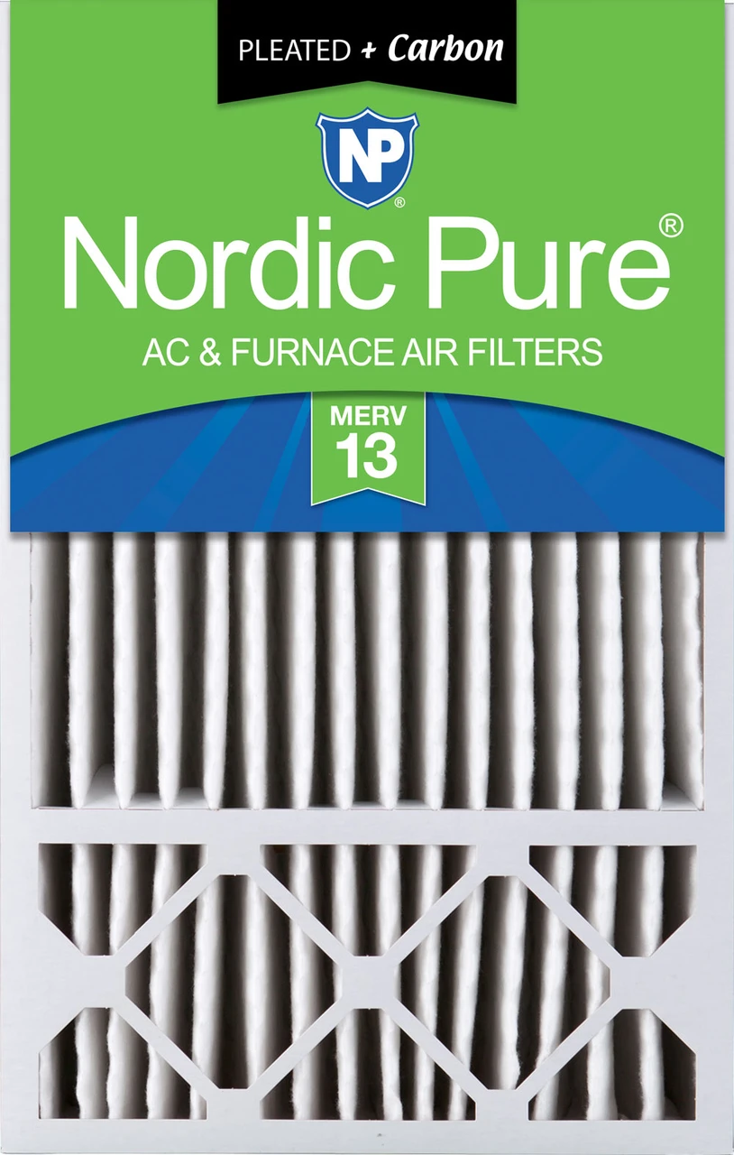 Nordic Pure 16x25x5 (4 3/8) Honeywell Replacement Air Filters MERV 13 Plus Carbon 1 Pack (16x25x5HM13+C-1)