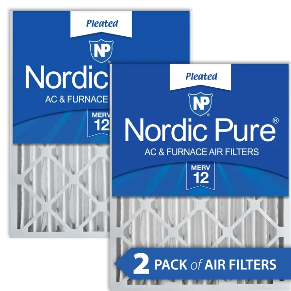 Nordic Pure 18x24x4 (3 5/8) Pleated MERV 12 Air Filters 2 Pack (18x24x4M12-2)