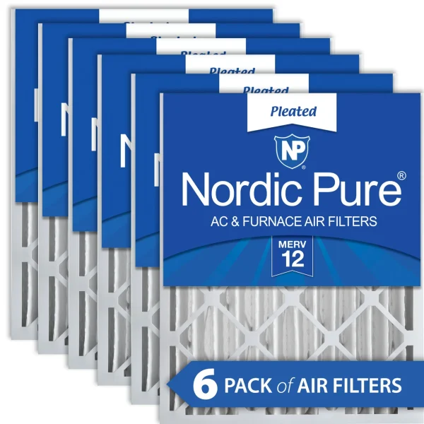 Nordic Pure 18x24x4 (3 5/8) Pleated MERV 12 Air Filters 6 Pack (18x24x4M12-6)