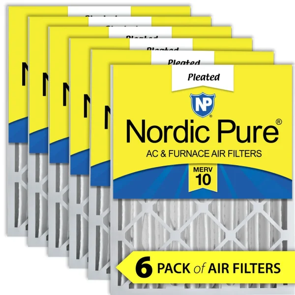 Nordic Pure 20x20x4 (3 5/8) Pleated MERV 10 Air Filters 6 Pack (20x20x4M10-6)