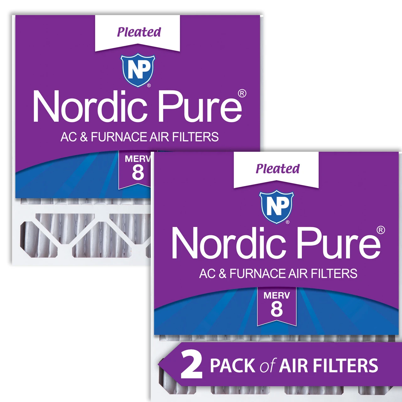 Nordic Pure 20x20x5 (4 3/8) Honeywell/Lennox Replacement MERV 8 Air Filters 2 Pack (20x20x5HM8-2)