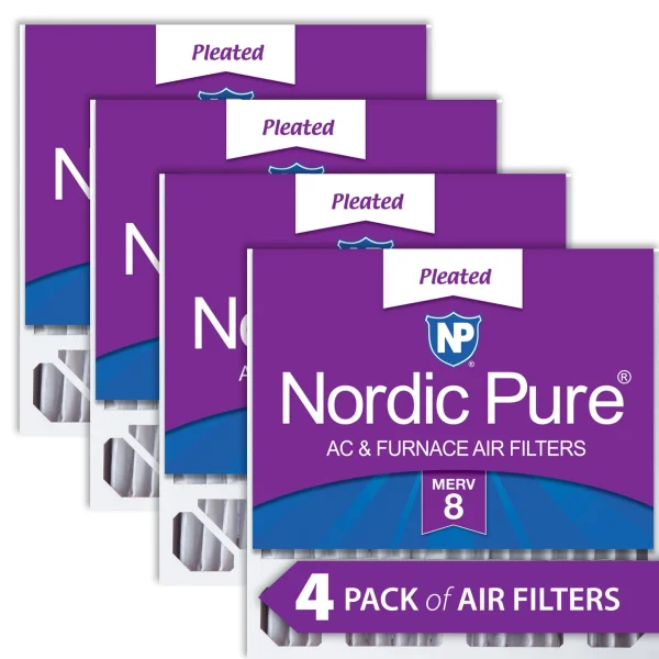 Nordic Pure 20x20x5 (4 3/8) Honeywell/Lennox Replacement MERV 8 Air Filters 4 Pack (20x20x5HM8-4)