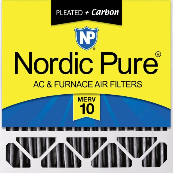 Nordic Pure 20x20x5 (4 3/8) Honeywell Replacement Furnace Filters MERV 10 Plus Carbon 1 Pack (20x20x5HPM10C-1)