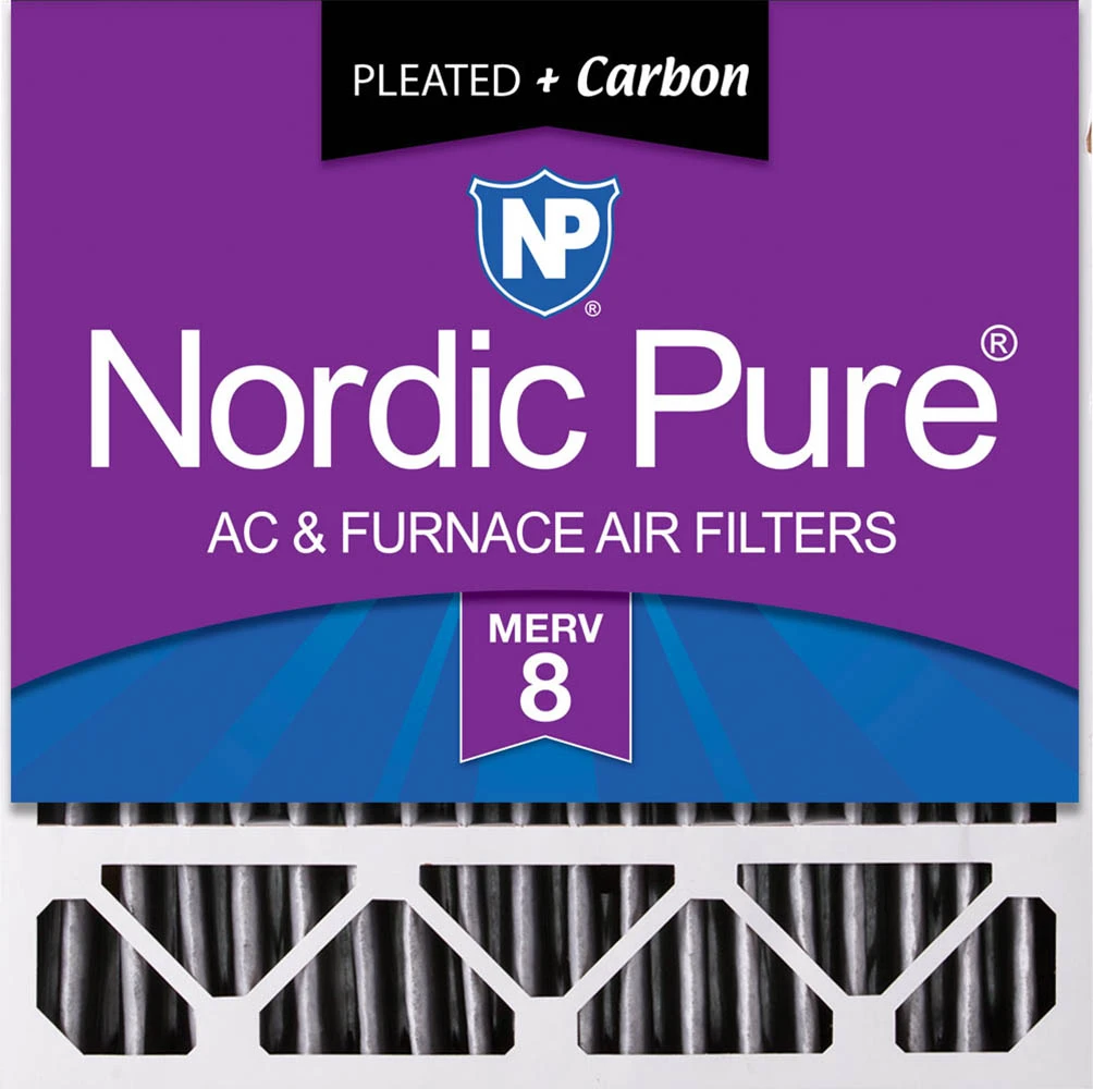 Nordic Pure 20x20x5 (4 3/8) Honeywell Replacement Furnace Filters MERV 8 Plus Carbon 1 Pack (20x20x5HPM8C-1)