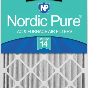 Nordic Pure 20x24x4 (3 5/8) Pleated Air Filters MERV 14 Plus Carbon 1 Pack (20x24x4M14+C-1)