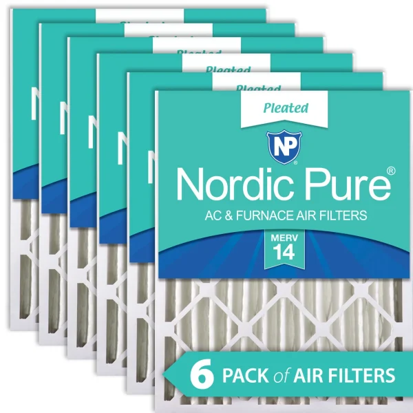 Nordic Pure 20x24x4 (3 5/8) Pleated MERV 14 Air Filters 6 Pack (20x24x4M14-6)