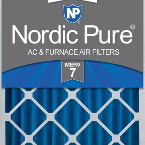 Nordic Pure 20x24x4 (3 5/8) Pleated MERV 7 Air Filter 1 Pack (20x24x4M7-1)