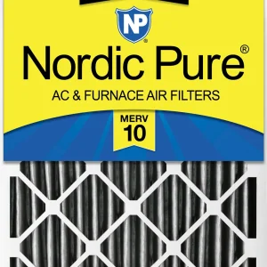 Nordic Pure 20x25x4 (3 5/8) Furnace Air Filters MERV 10 Pleated + Carbon 1 Pack (20x25x4PM10C-1)