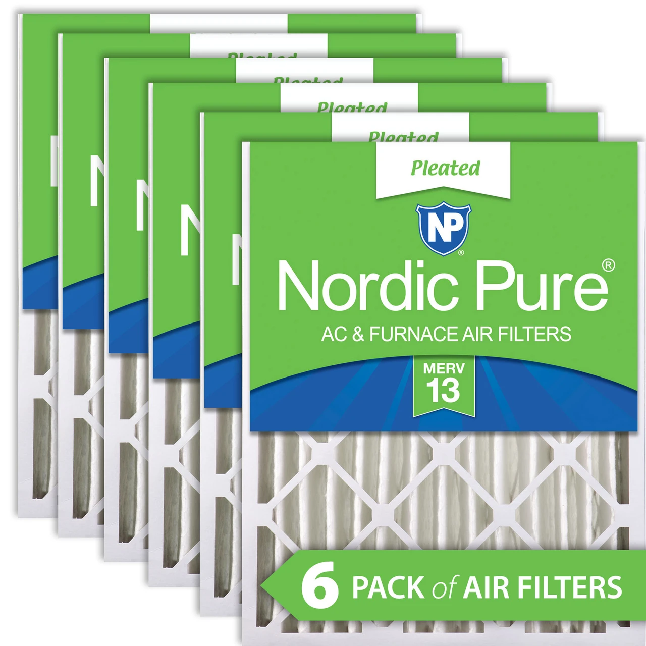 Nordic Pure 20x25x4 (3 5/8) Pleated MERV 13 Air Filters 6 Pack (20x25x4M13-6)