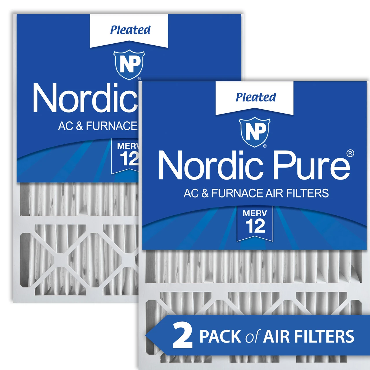 Nordic Pure 20x25x5 (4 3/8) Honeywell/Lennox Replacement MERV 12 Air Filters 2 Pack (20x25x5HM12-2)
