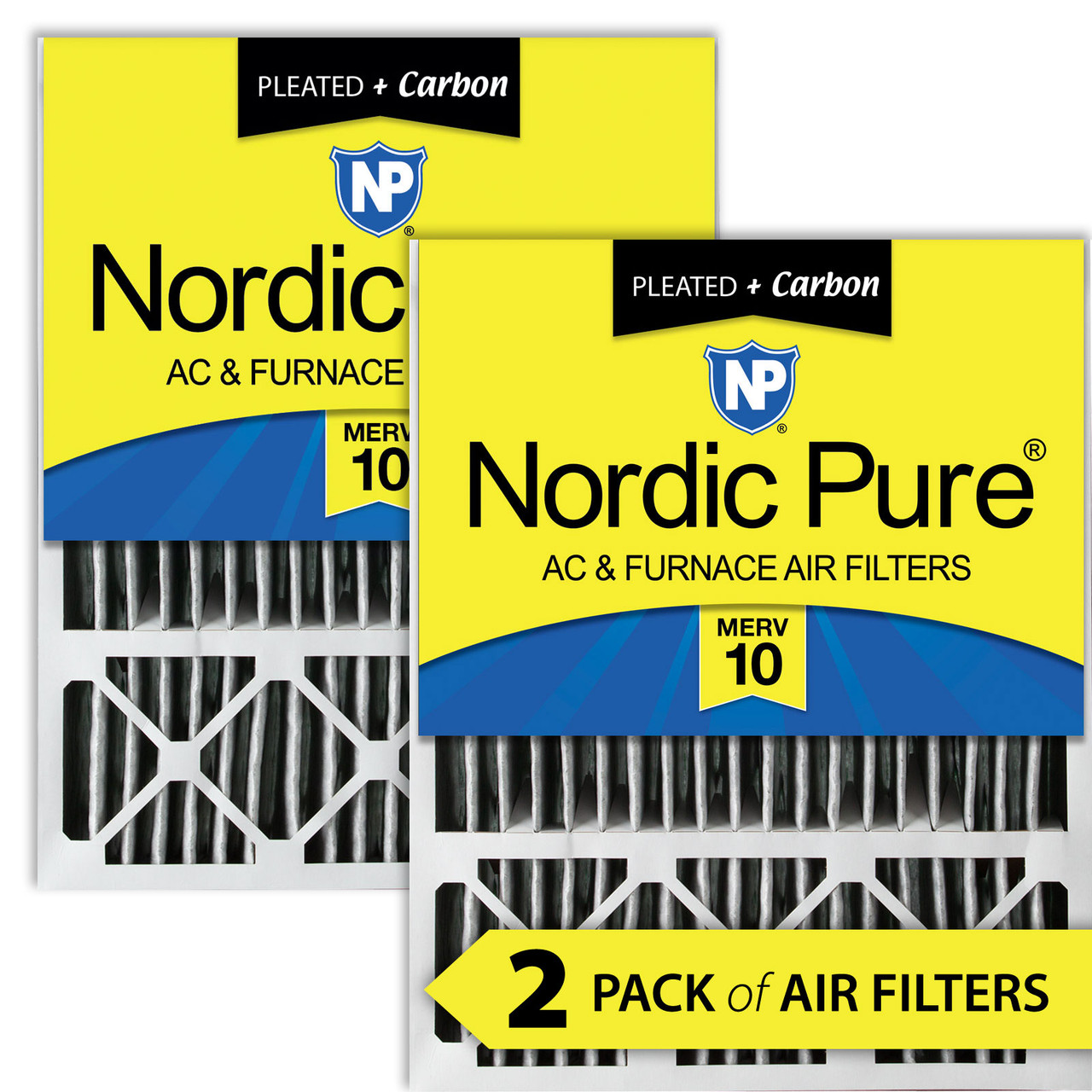 Nordic Pure 20x25x5 (4 3/8) Lennox X6673_X6675 Replacement��AC Filter MERV 10 + Carbon 2 Pack (20x25x5LXREDPM10C-2)