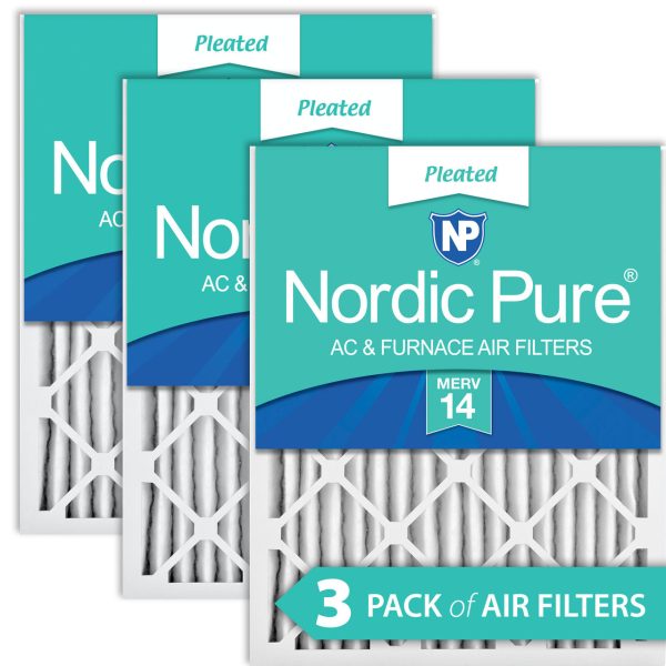 Nordic Pure 25x25x2 Pleated MERV 14 Air Filters 3 Pack (25x25x2M14-3)