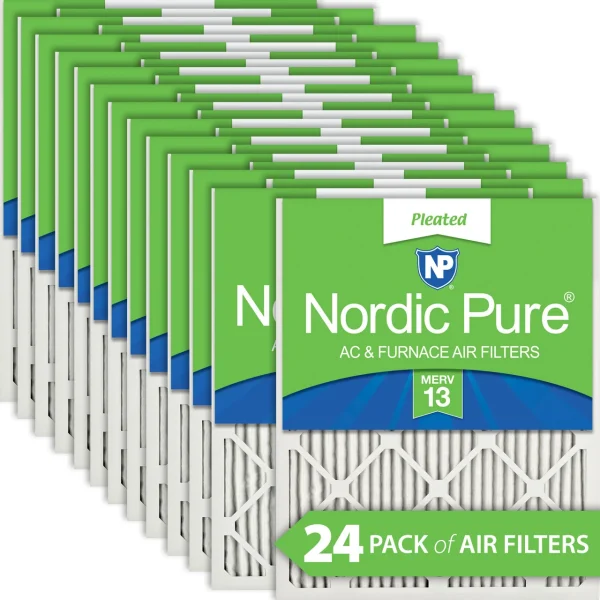 Nordic Pure 8x20x1 Pleated MERV 13 Air Filters 24 Pack (8x20x1M13-24)