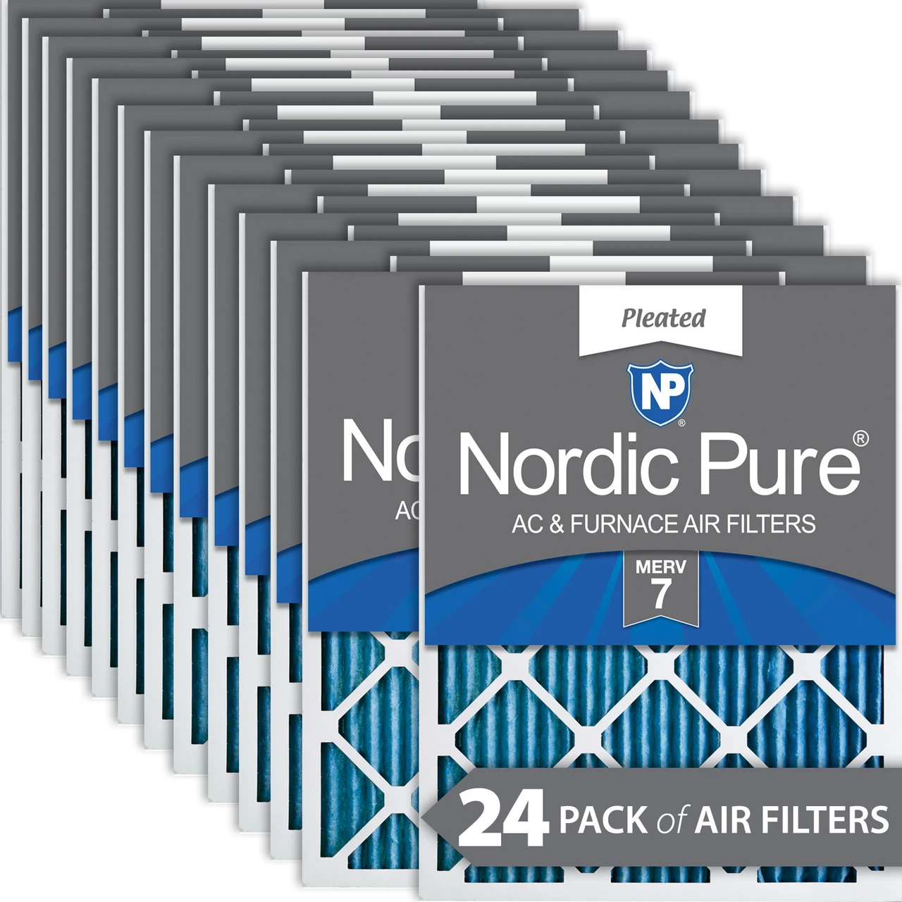 Nordic Pure 8x20x1 Pleated MERV 7 Air Filters 24 Pack (8x20x1M7-24)