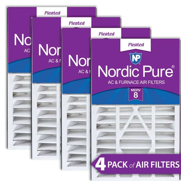 Nordic Pure Air Bear 16x25x5 (4 7/8) Replacement 255649-105 MERV 8 Air Filters 4 Pack (16x25x5ABM8-4)