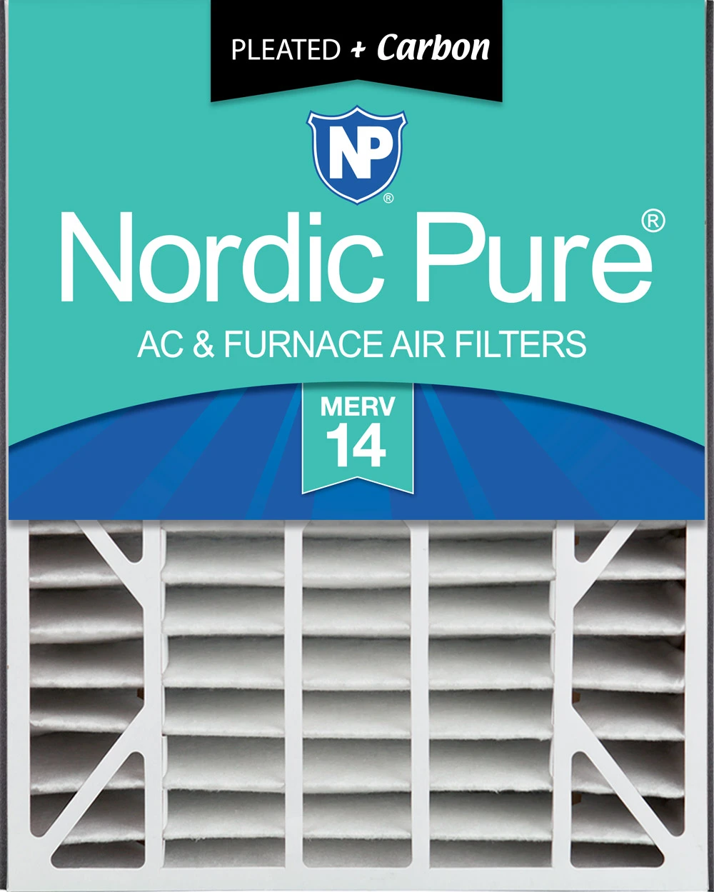 Nordic Pure Air Bear 20x25x5 (4 7/8) AC Filter Replacement MERV 14 Plus Carbon 1 Pack (20x25x5ABM14+C-1)