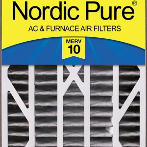 Nordic Pure Air Bear Cub 16x25x3 Air Filter Replacement MERV 10 Pleated Plus Carbon 1 Pack (16x25x3ABPM10C-1)