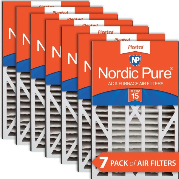Nordic Pure Air Bear Cub 16x25x3 Replacement 266649-101 MERV 15 Air Filters 7 Pack (16x25x3ABM15-7)