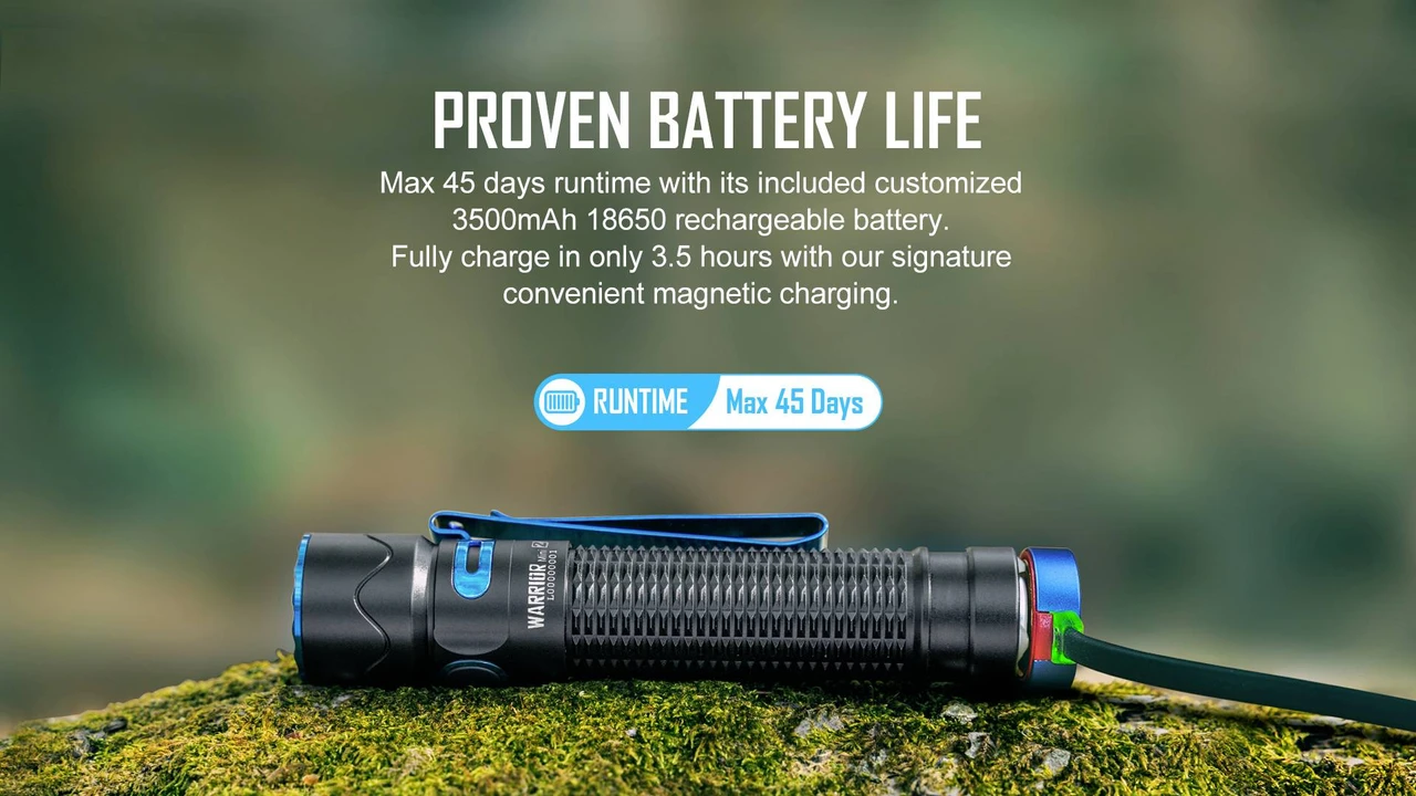 OLight Warrior Mini 2 LED (monochrome) Torch rechargeable 1750lm — product image 2