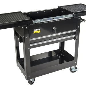 Omega Heavy Duty Tool Cart - 17.32'' Height, 16.74'' Width, 31.1'' Length, Black (97431)