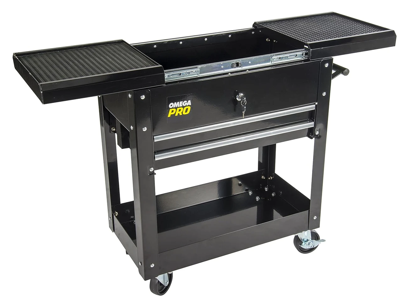 Omega Heavy Duty Tool Cart - 17.32'' Height, 16.74'' Width, 31.1'' Length, Black (97431)