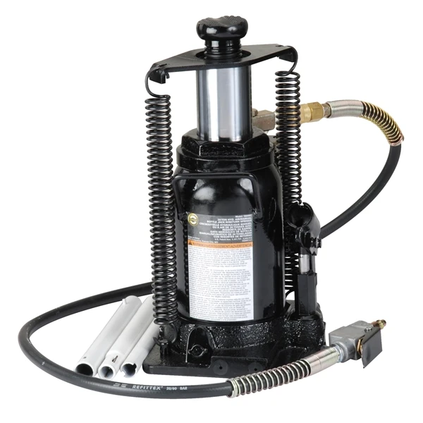 Omega Hydraulic Bottle Jack With Return Springs - Black, 20 Ton Capacity (18206C)