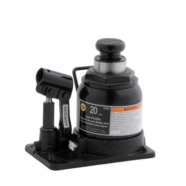 Omega Hydraulic Shorty In-Line Bottle Jack - Black, 20 Ton Capacity (10208)