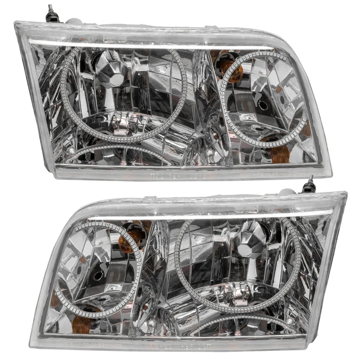 Oracle Lighting 1998-2011 Ford Crown Victoria Pre-Assembled LED Halo Halogen Headlights - (Chrome Housing) (7724-001, 7724-330, 7724-333, 7724-334, 7724-335, 7724-504)