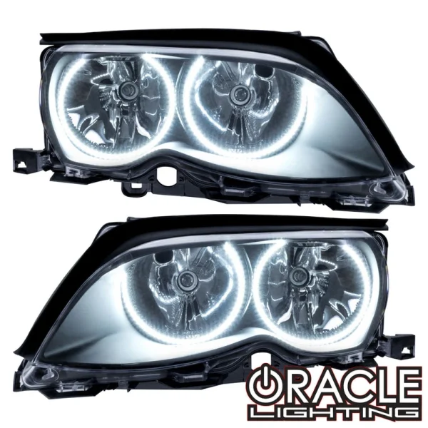 Oracle Lighting 2002-2005 BMW 3 Series Pre-Assembled LED Halo Headlights - (Black Housing) (7104-001, 7104-002, 7104-007, 7104-330, 7104-333, 7104-334, 7104-335, 7104-504)