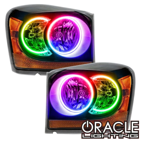 Oracle Lighting 2004-2006 Dodge Durango Pre-Assembled LED Halo Headlights - (Black Housing) (7107-330, 7107-333, 7107-334, 7107-335, 7107-504)