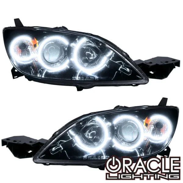 Oracle Lighting 2004-2009 Mazda 3 Hatchback Pre-Assembled LED Halo Headlights - (Non-HID) (7086-001, 7086-330, 7086-333, 7086-334, 7086-335, 7086-504)