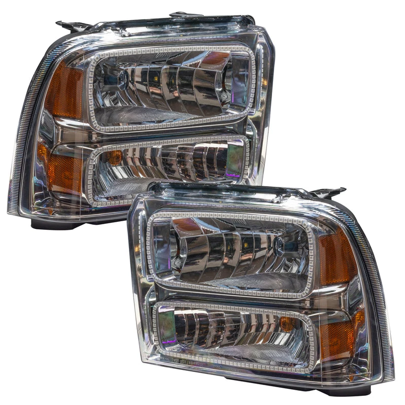 Oracle Lighting 2005-2007 Ford F-250/350 Superduty Pre-Assembled LED Halo Headlights - (Chrome Housing) (7160-001, 7160-330, 7160-333, 7160-334, 7160-335, 7160-504) — product image 2