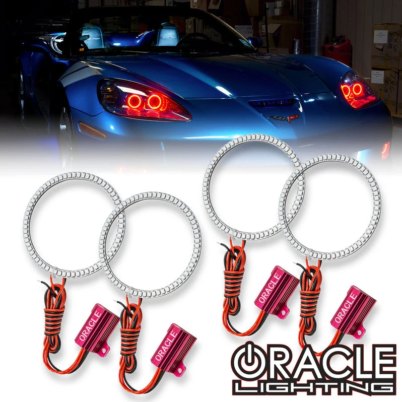 Oracle Lighting 2005-2013 Chevrolet C6 Corvette LED Halo Headlight Kit (2683-001, 2683-330, 2683-333, 2683-334, 2683-335, 2683-504)