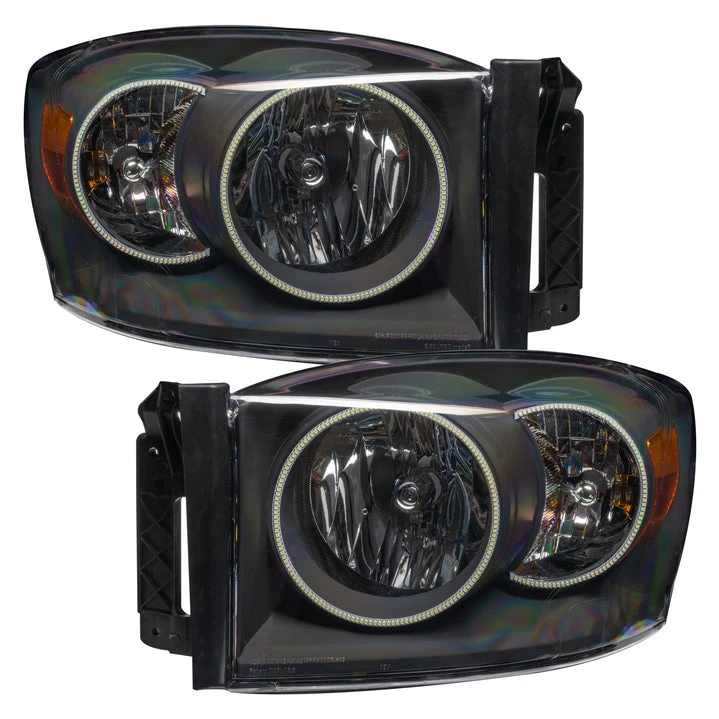 Oracle Lighting 2007-2008 Dodge Ram Pre-Assembled LED Halo Headlights - (Black Housing) (8187-001, 8187-330, 8187-333, 8187-334, 8187-335, 8187-504)