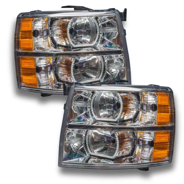 Oracle Lighting 2007-2013 Chevrolet Silverado Pre-Assembled LED Square Style Halo Headlights - (Chrome Housing) (8188-330, 8188-333, 8188-334, 8188-335, 8188-504)