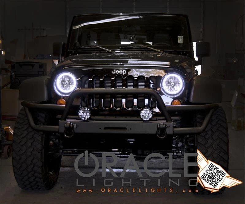 Oracle Lighting 2007-2016 Jeep Wrangler JK Pre-Assembled LED Halo Headlights (7079-001, 7079-330, 7079-333, 7079-334, 7079-335, 7079-504) — product image 4