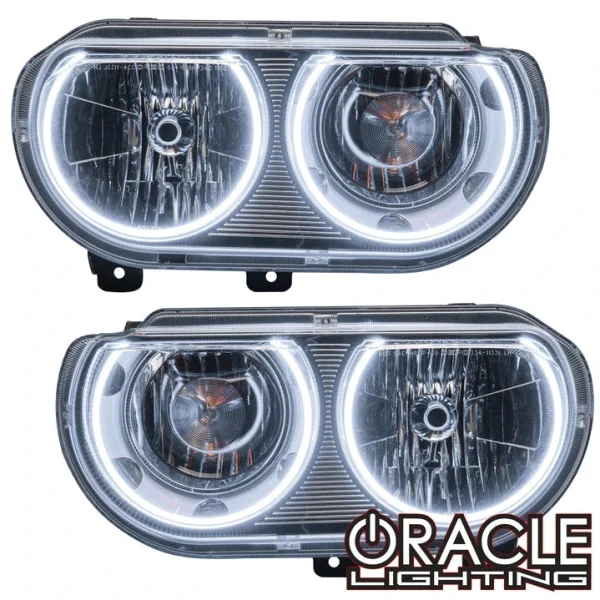 Oracle Lighting 2008-2014 Dodge Challenger Pre-Assembled LED Halo Headlights - (Non-HID) (7720-001, 7720-003, 7720-330, 7720-333, 7720-334, 7720-335, 7720-504)