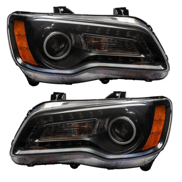 Oracle Lighting 2011-2014 Chrysler 300C Non-HID Pre-Assembled LED Halo Headlights w/ColorSHIFT® DRL - (Black Housing) (7731-330, 7731-333, 7731-334, 7731-335, 7731-504)
