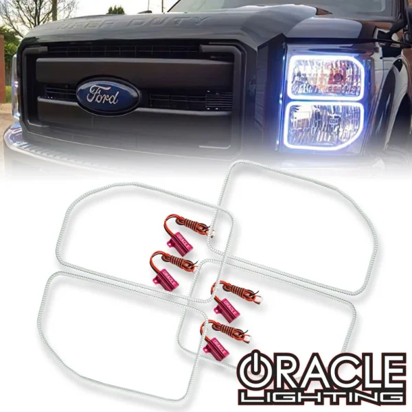 Oracle Lighting 2011-2016 Ford F-250/350 Superduty LED Headlight Square Halo Kit (2383-001, 2383-330, 2383-333, 2383-334, 2383-335, 2383-504)