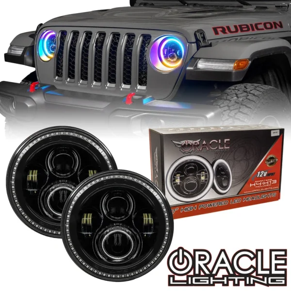 Oracle Lighting 7" LED Headlights Black Bezel Dynamic ColorSHIFT® (5769-332)