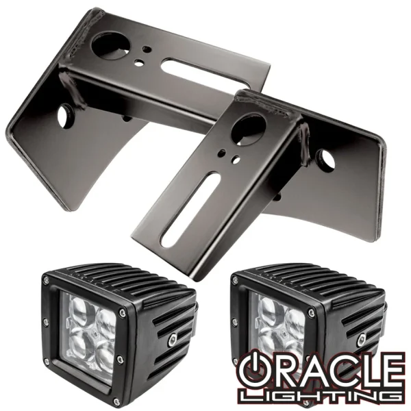 Oracle Lighting Jeep JK Lower Windshield Light Mount Brackets + LED Lights Combo (2142-504)