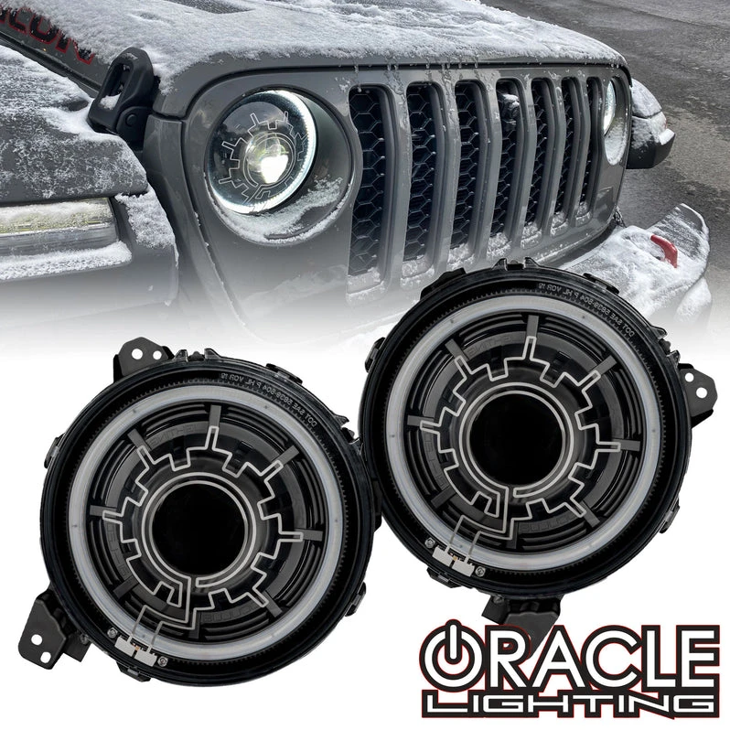 Oracle Lighting Oculus Bi-LED Projector Heated Lens Headlights for Jeep Wrangler JL/Gladiator JT (5839-111)